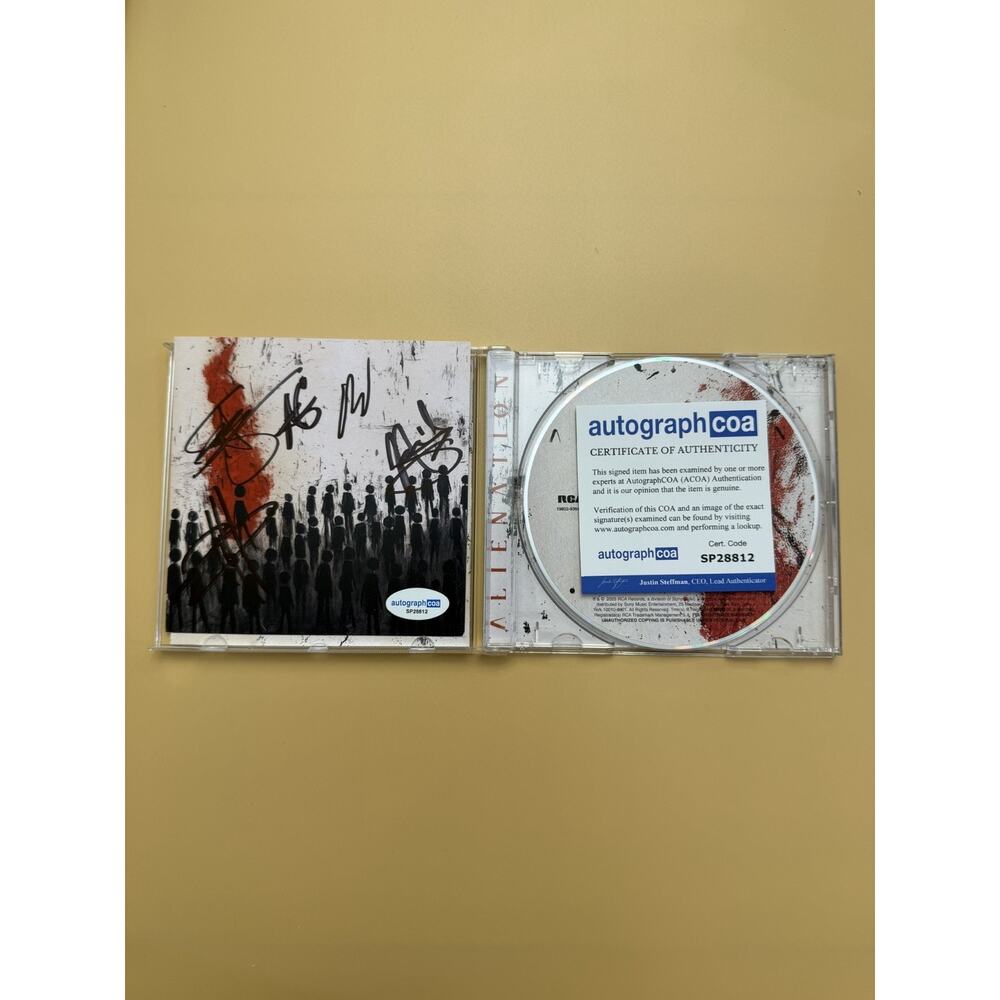 Three Days Grace SIGNED Alienation CD Autograph ACOA COA SP28812